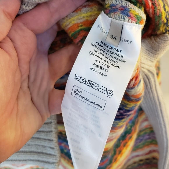 Stella McCartney Fair Isle Wool Sweater Made in Italy  Size 34 XS/S - Picture 6 of 7